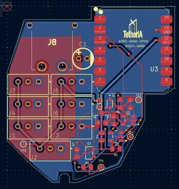Aero Hand PCB layout view